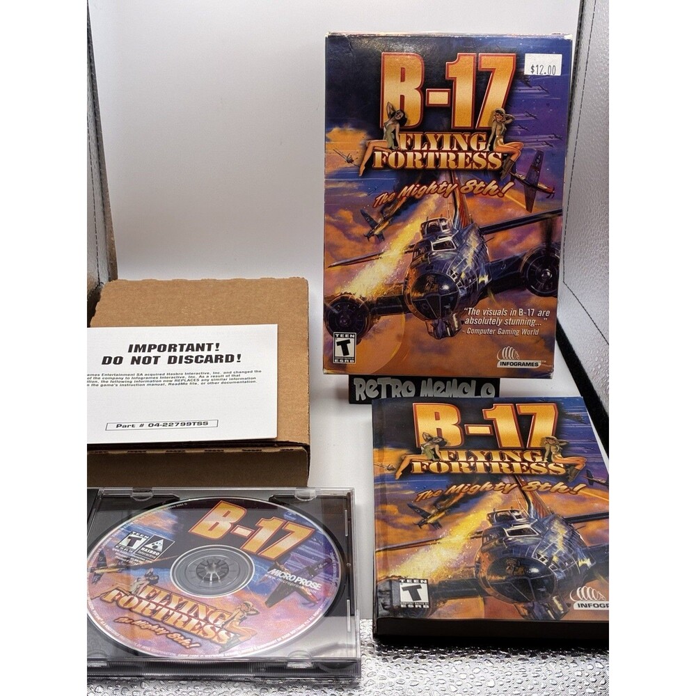 B-17 Flying Fortress: The Mighty 8th, Big Box CD PC Game, Complete W/ Inserts